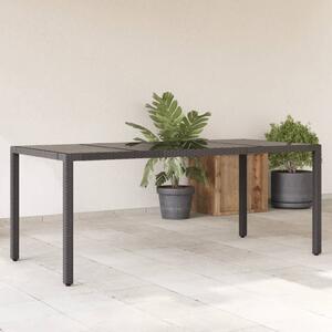 Maison Exclusive - Záhradný stôl so sklenenou doskou ierna 190x90x75 cm Poly ratan