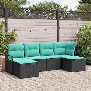 Maison Exclusive – Sedacia súprava, 6 kusov, čierna [syntetický materiál]: Polyratan