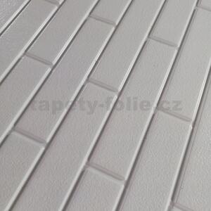 Obkladové panely 3D PVC 02, cena za kus, rozmer 440 x 580 mm, malá tehla biela s bielou škárou, IMPOL TRADE
