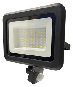 LED Vonkajší reflektor so senzorom LED/50W/230V 4000K IP44 čierna