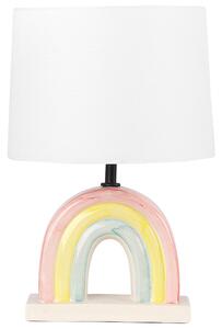 Stolná lampa viacfarebný keramický podstavec biele tienidlo polyester bavlna minimalistický dizajn