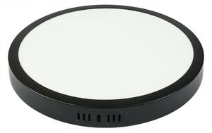 Kruhový LED panel pre povrchovú montáž - čierny - 24W - studená biela