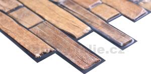 Obkladové panely 3D PVC 53891, cena za kus, rozmer 977 x 493 mm, hrúbka 0,4 mm, břidlice hnedá, REGUL