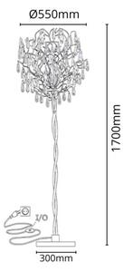 Krištáľová stojacia lampa 5xG9/40W/230V zlatá