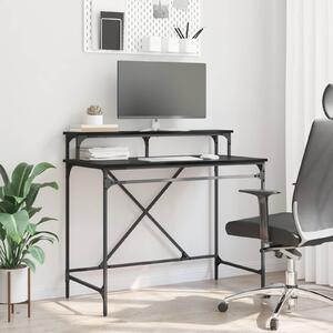 Maison Exclusive – písací stôl, čierna farba, vzhľad dubového dreva, materiál: drevotrieska