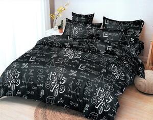 Obliečky zo syntetickej bavlny s matematickým vzorom 200 x 220 cm Čierna