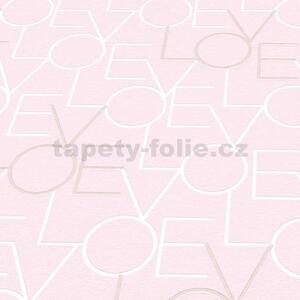 Vliesové tapety na stenu Sweet and Cool 10165-23, rozmer 10,05 m x 0,53 m, LOVE ružové, ERISMANN