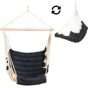 MacaMex SoftChair Black-CreamCertified Závesné kreslo odolné voči poveternostným vplyvom