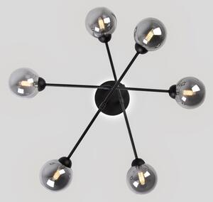 Prisadený luster OBSIDIAN 6xG9/10W/230V čierna/dymová sivá