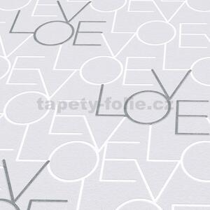 Vliesové tapety na stenu Sweet and Cool 10165-10, rozmer 10,05 m x 0,53 m, LOVE svetlo sivé, ERISMANN