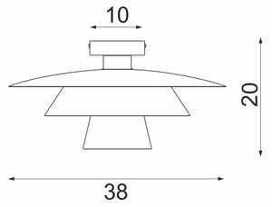 Stropné svietidlo PLATO 1xE27/15W/230V pr. 32 cm čierne