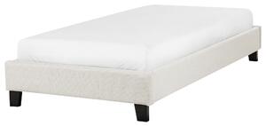 Posteľ čalúnená svetlobéžová 90 x 200 cm rám postele s roštom bez čela spálňa moderný minimalistický štýl