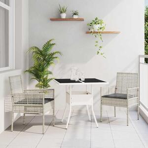 Maison Exclusive - Záhradný jedálenský set 3 pcs Svetlosivá polyratan