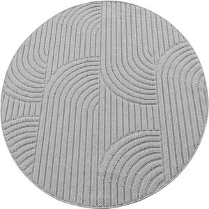Ayyildiz, Kusový koberec Helix 2201 silver kruh, 120x120, šedá, chodba / predsieň