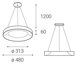 LED2 - LED Luster na lanku BELLA LED/40W/230V 3000/4000K čierna