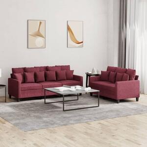 Maison Exclusive – 2-dielna sedacia súprava s vankúšmi, vínovočervená látka