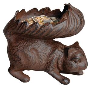 Kŕmidlo pre veveričky Squirrel, 13,5x15 cm, liatina, hnedá