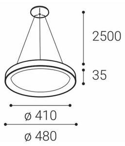 LED2 - LED Luster na lanku BELLA SLIM LED/38W/230V 3000/4000K čierna