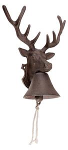 Záhradný zvonček Deer, 27x22 cm, liatina, hnedá