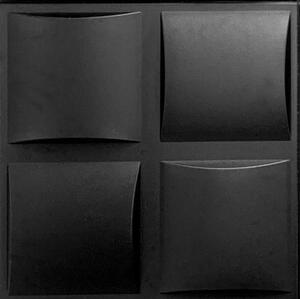 Stropné panely 3D XPS 0005, cena za kus, rozmer 50 cm x 50 cm, PLAID čierny, IMPOL TRADE