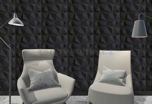 Stropné panely 3D XPS 0004, cena za kus, rozmer 50 cm x 50 cm, DIAMANT čierny, IMPOL TRADE