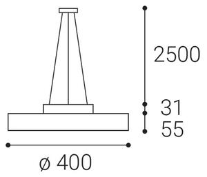 LED2 - LED Luster na lanku ROTO LED/48W/230V 2700K/3300K/4000K IP40 biela pr.40 cm