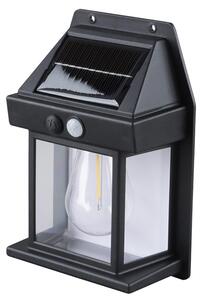 Solight LED solárna nástenná lampa, teplá biela, 12 x 17 cm, čierna WL918
