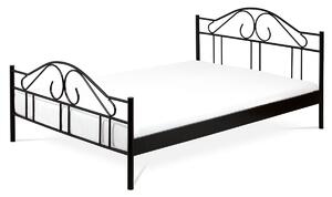 Kovová posteľ dvojlôžková, 140x200, kov černý lesk
