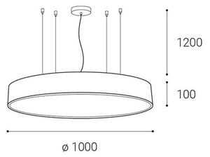 LED2 - LED Stmievateľný luster na lanku MONO LED/153W/230V 3000K/4000K biela