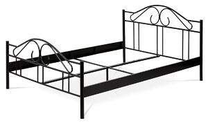 Kovová posteľ dvojlôžková, 140x200, kov černý lesk