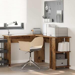 Maison Exclusive – Rohový písací stôl z recyklovaného dreva a drevovláknitej dosky, rozmer 140 x 113,5 x 75 cm
