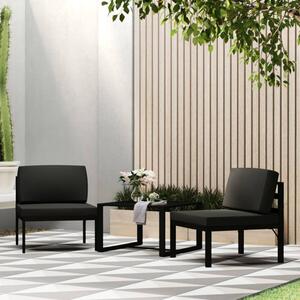 Maison Exclusive – 3-dielna záhradná sedacia súprava s vankúšmi, hliník, antracitová
