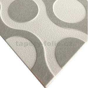 Stropné panely 3D XPS 0019, cena za kus, rozmer 50 cm x 50 cm, CHAINS sivý, IMPOL TRADE