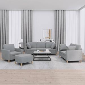 Maison Exclusive – 4-dielna sedacia súprava s vankúšmi, svetlosivá látka