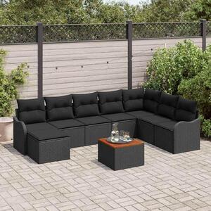 Maison Exclusive - Záhradný nábytok s úloným priestorom 9 ks ierny Poly-rattan