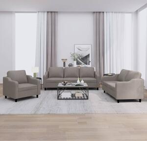 Maison Exclusive – 3-dielna sedacia súprava s vankúšmi, látka v odtieni taupe