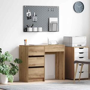 Maison Exclusive – Písací stôl z drevovláknitej dosky s povrchovou úpravou imitujúcou orechové drevo, rozmer 90 x 37,5 x 75 cm