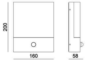 Top Light - LED Vonkajšie nástenné svietidlo so senzorom NOEL LED/10W/230V IP54