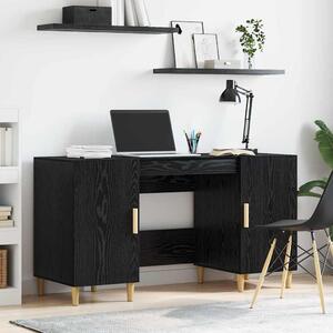 Maison Exclusive – písací stôl, čierna farba, vzhľad dubového dreva, materiál: drevotrieska