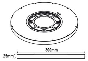 Top Light - LED Stropné svietidlo REVIT LED/24W/230V pr. 30 cm čierna