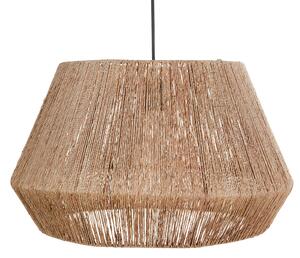 Závesná lampa prírodná jutové tienidlo čierna kovová objímka na žiarovku boho stropné svietidlo obývačka spálňa
