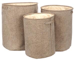 Set troch košov na bielizeň hnedý LK9581-BROWN (3 ks)