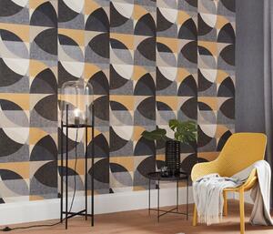 Vliesové tapety na stenu ERISMANN Elle Decoration 10150-15, rozmer 10,05 m x 0,53 m, geometrický vzor okrovo-sivý, ERISMANN