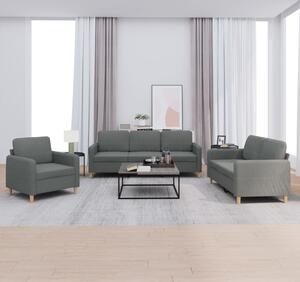 Maison Exclusive – 3-dielna sedacia súprava s vankúšmi, tmavosivá látka