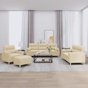 Maison Exclusive – 4-dielna sedacia súprava s vankúšmi, krémová látka