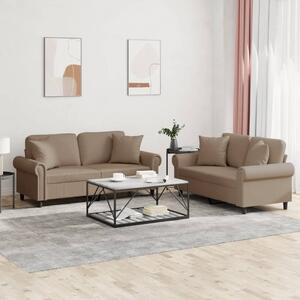 Maison Exclusive – 2-dielna sedacia súprava s vankúšmi v odtieni cappuccino-hnedá, z umelej kože