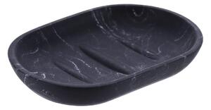 Miska na mydlo Everist Black Marble, čierna