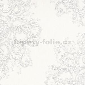 Vliesové tapety na stenu ERISMANN Elle Decoration 10154-31, rozmer 10,05 m x 0,53 m, zámocký vzor bielo-sivý na bielom podklade, ERISMANN