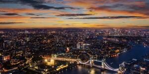 Obraz letecký pohľad na Tower Bridge - 100x50