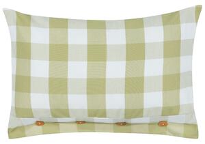 Dekoratívny vankúš zelená látka 40 x 60 cm károvaný vzor štýl chaty textil doplnky